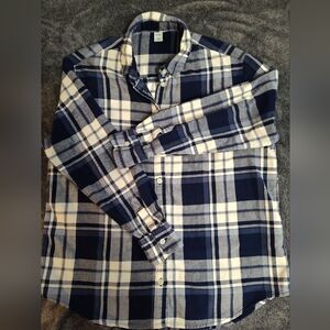 Womens XS Blue Plaid Flannel Shirt